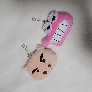 Set of 2 Buriburizaemon Crayon Shin-Chan Tohato Cute Plush Pink Dinosaur Kawaii